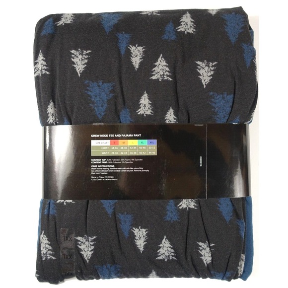 Cuddl Duds Pajama Set Men Small Relaxed Fit Pockets Graphic Tee Pants Camping - Picture 5 of 6